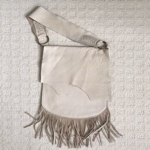 Tan or cream leather hand made purse